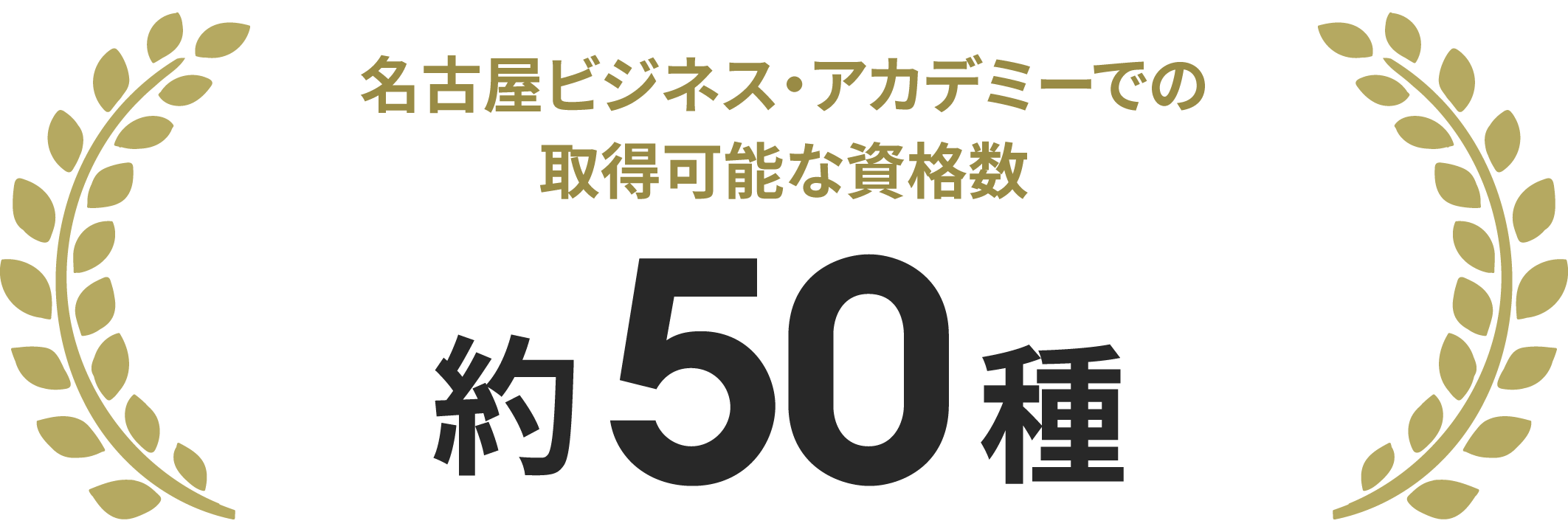 名古屋ビジネス・アカデミーでの取得可能な資格数 約50種 専攻分野の資格はもちろん、サービス・マナー系やPC系までしっかり取れました!