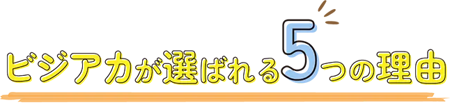 ビジアカが選ばれる5つの理由